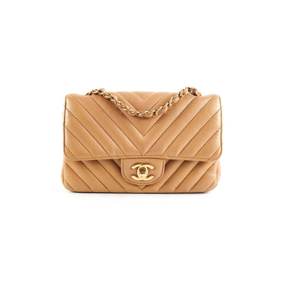 Chanel Cuba Chevron Rectangular Mini Flap Beige