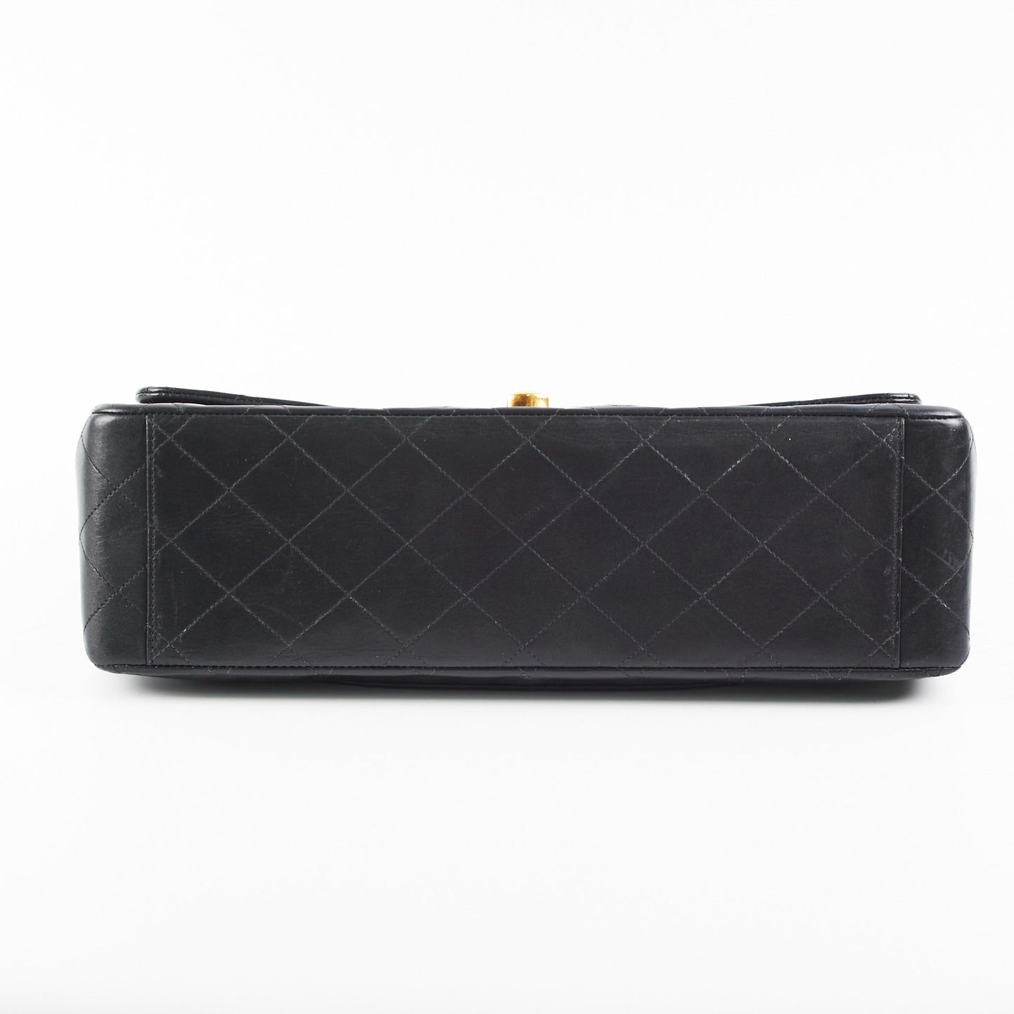 Chanel Vintage Maxi Jumbo Black 24K Gold