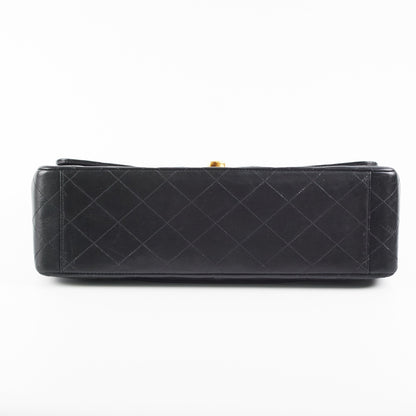 Chanel Vintage Maxi Jumbo Black 24K Gold