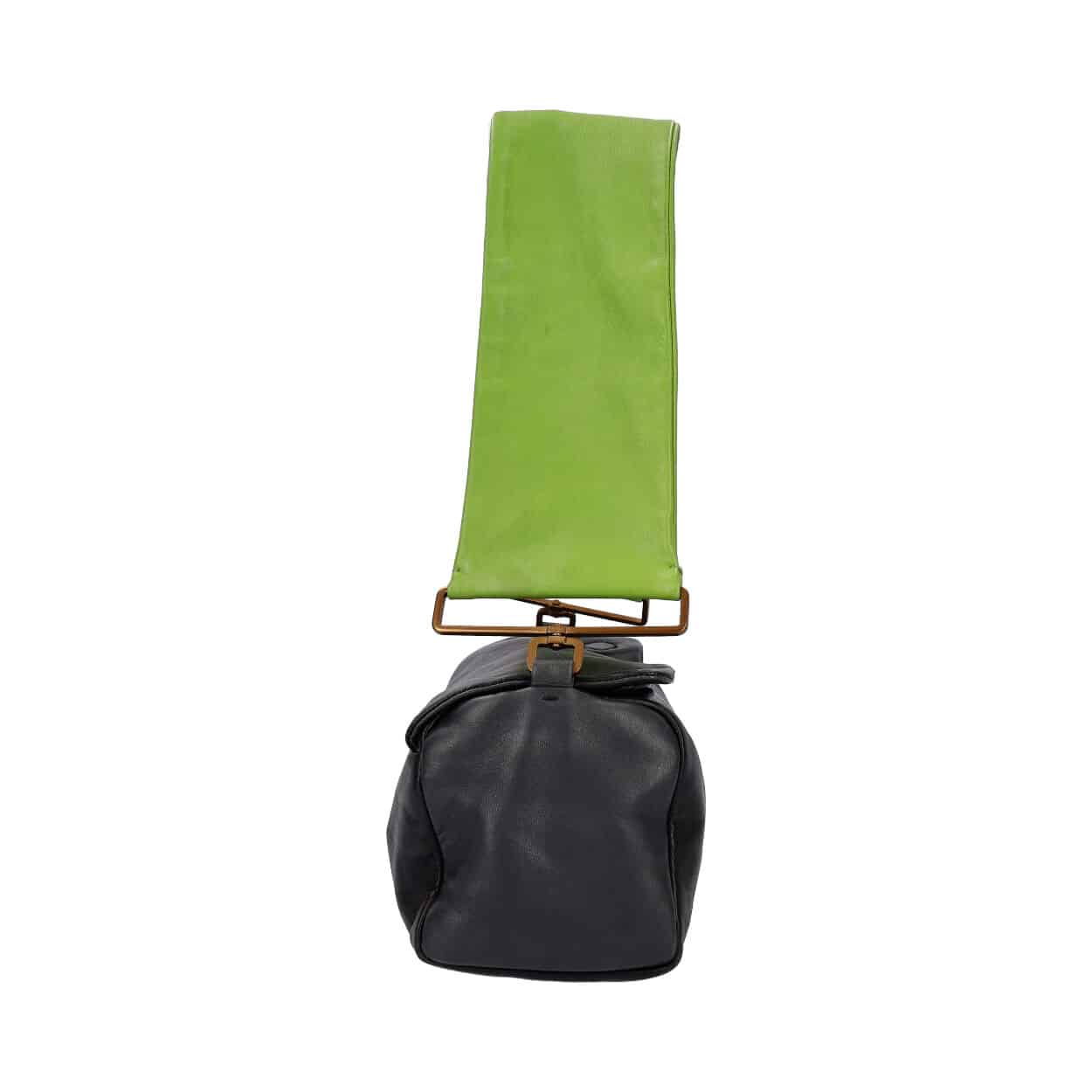 PRADA Leather Shoulder Bag Black/Green