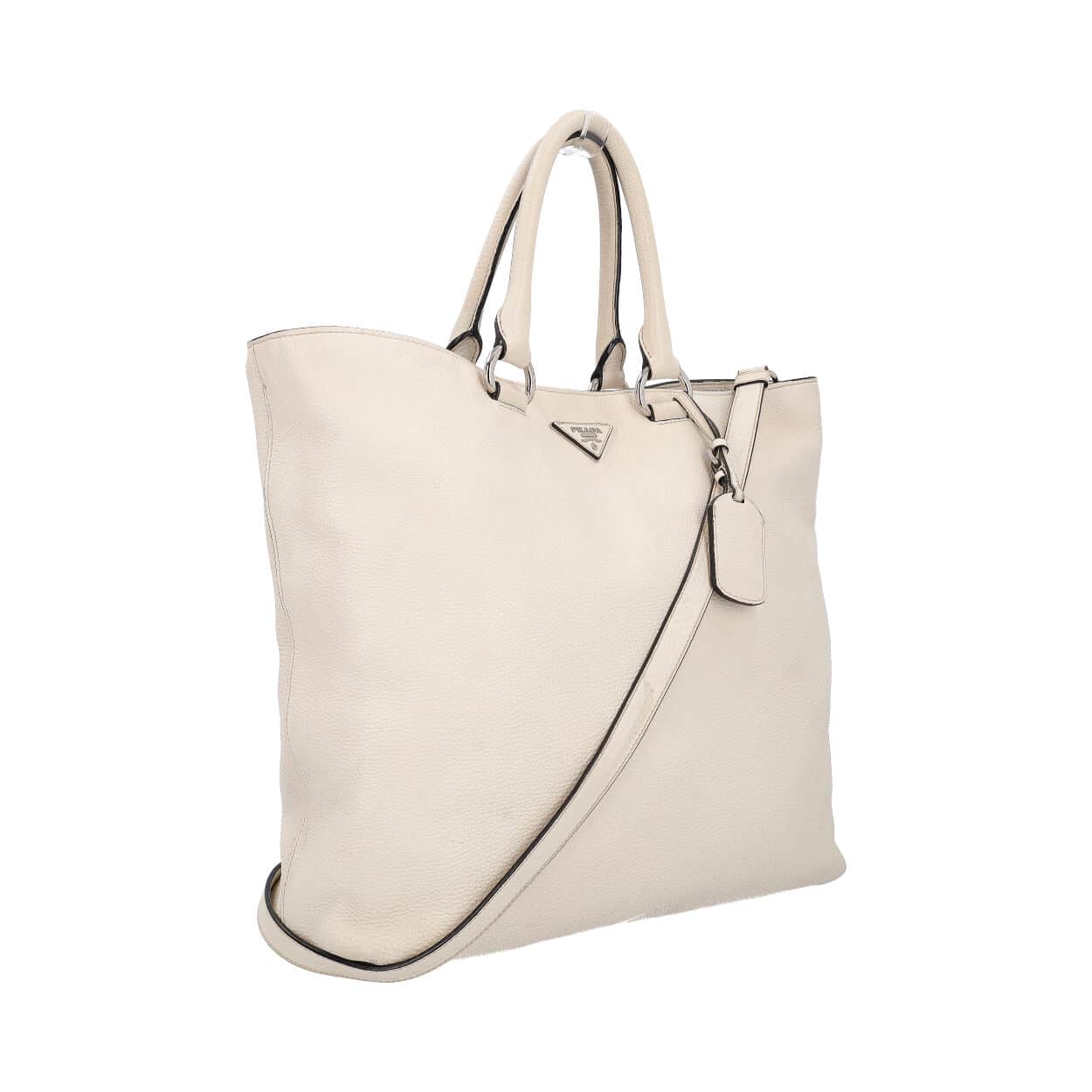 PRADA Leather Tote White