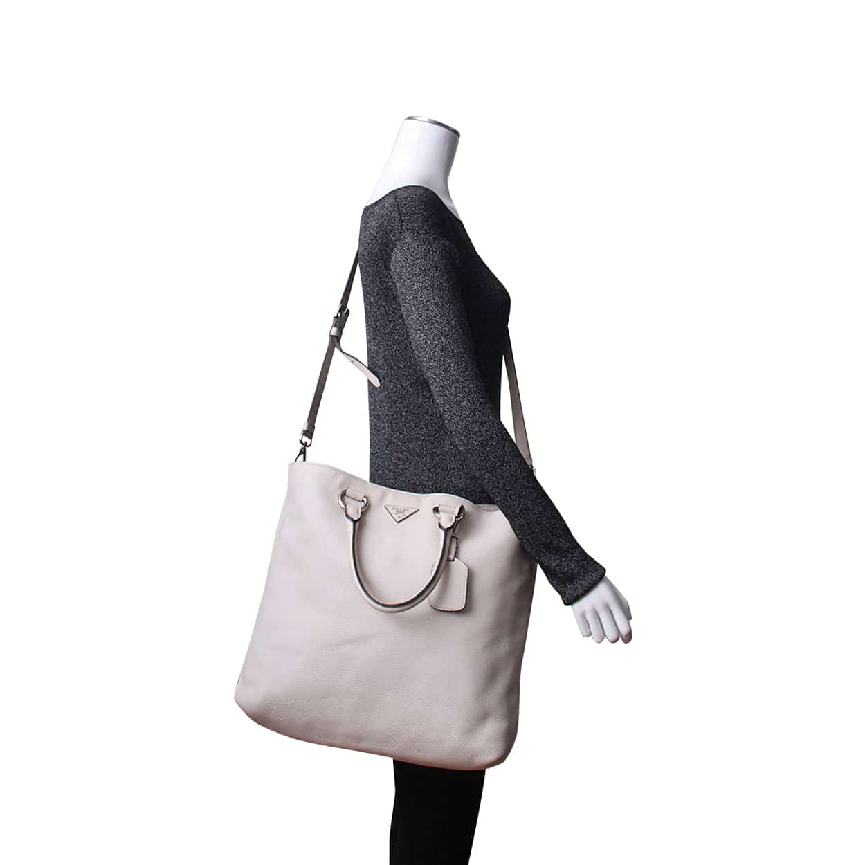 PRADA Leather Tote White