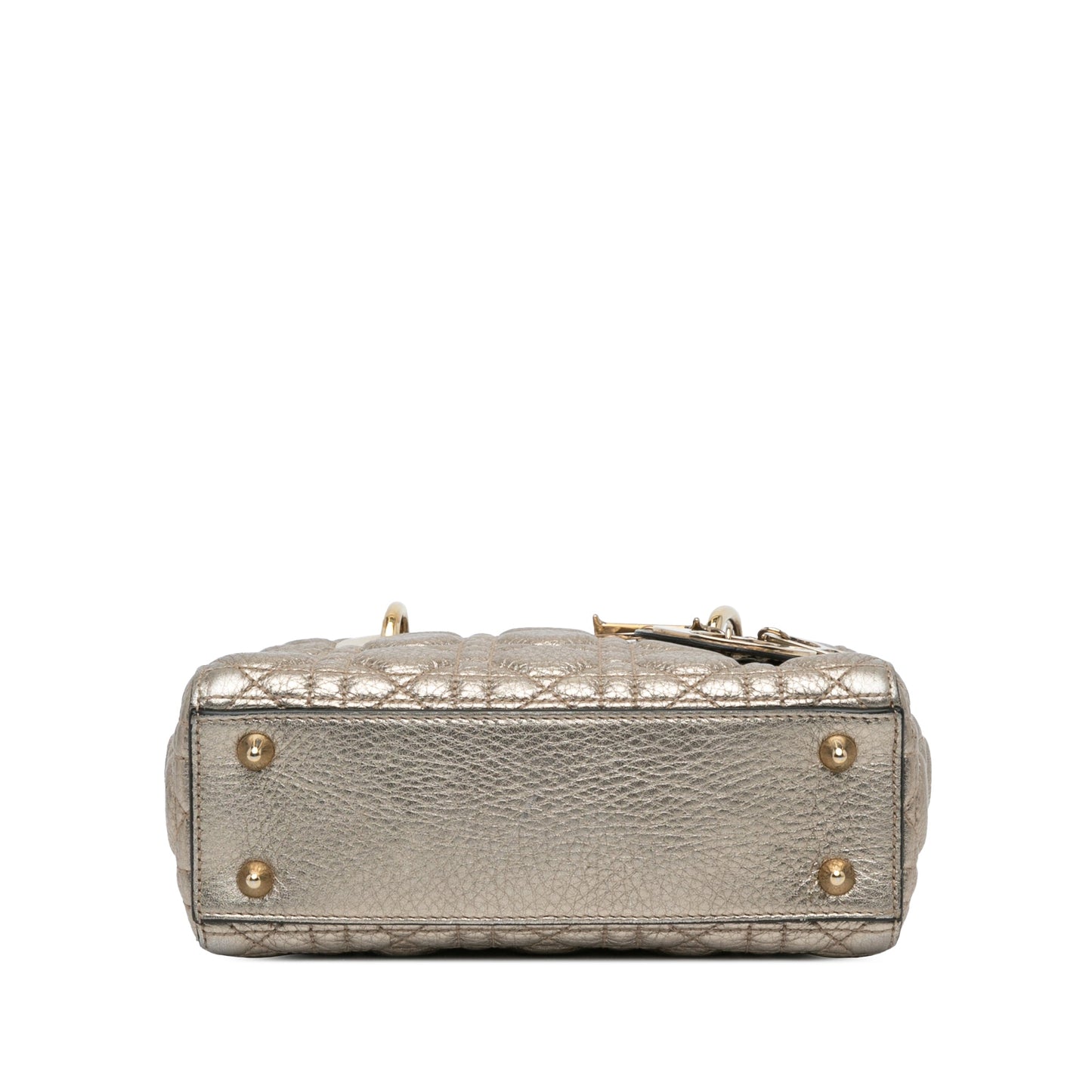 Small Metallic Grained Calfskin Cannage Supple Lady Dior