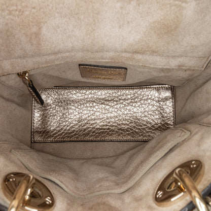 Small Metallic Grained Calfskin Cannage Supple Lady Dior