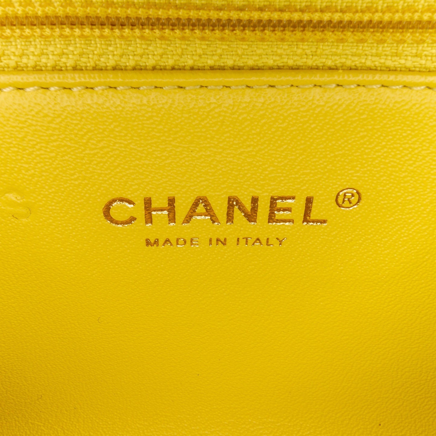 Chanel Coco Belt Bag Yellow Chevron Lambskin Gold
