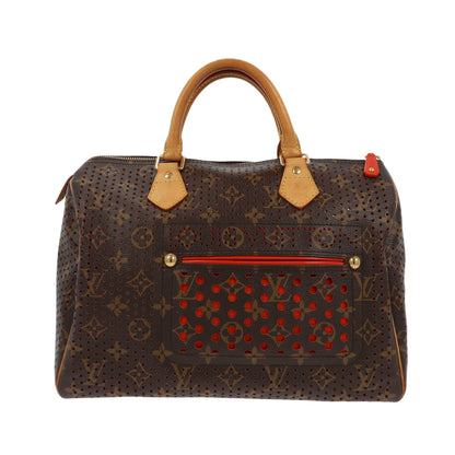 LOUIS VUITTON Limited Edition Orange Monogram Perforated Speedy 30 Handbag