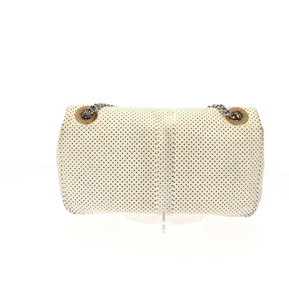 CHANEL 2.55 Shoulder Bag in White Leather