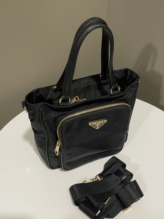 Prada Tessuto Shopping Tote Black Nylon