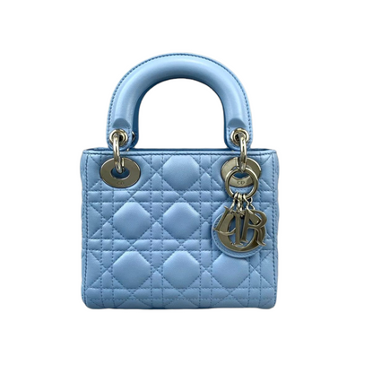 Mini Lady Dior Lambskin Baby Blue SHW
