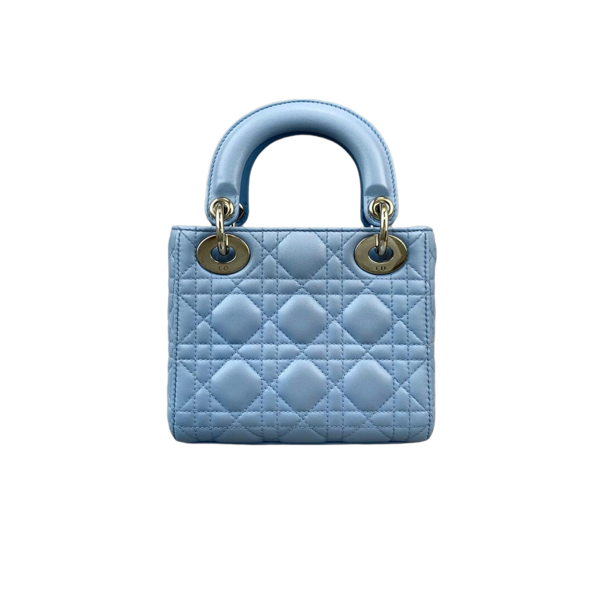 Mini Lady Dior Lambskin Baby Blue SHW