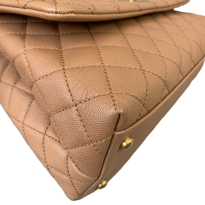 Medium Coco Handle Flap Beige GHW