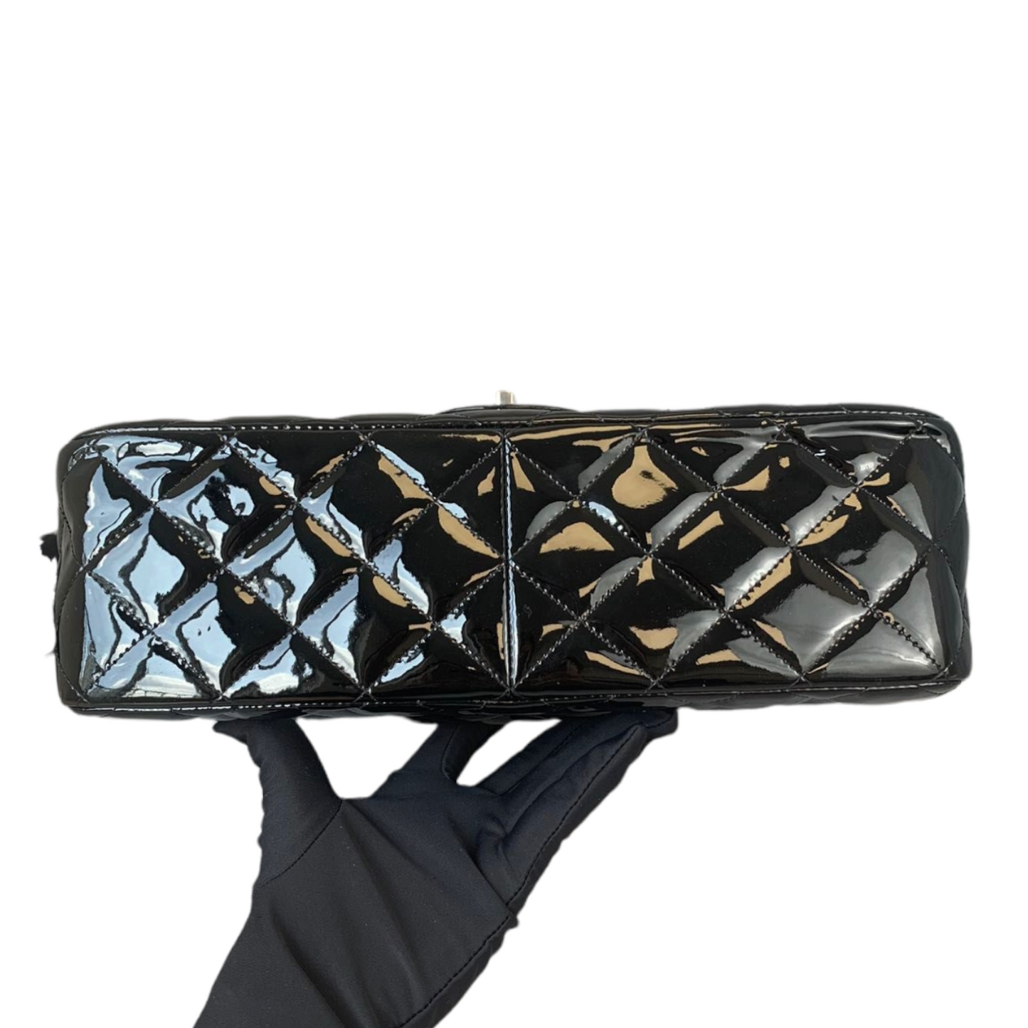 Jumbo Double Flap Patent Black SHW