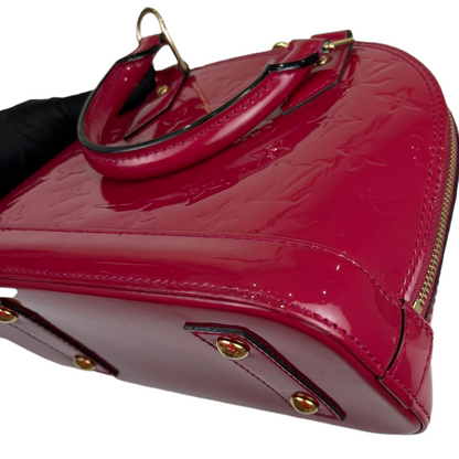Louis-Vuitton Alma BB Vernis Leather Pink GHW