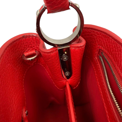 Louis-Vuitton Capucines BB Red Taurillon Leather