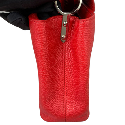 Louis-Vuitton Capucines BB Red Taurillon Leather