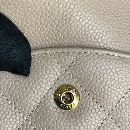 Jumbo Classic Double Flap Caviar Beige GHW