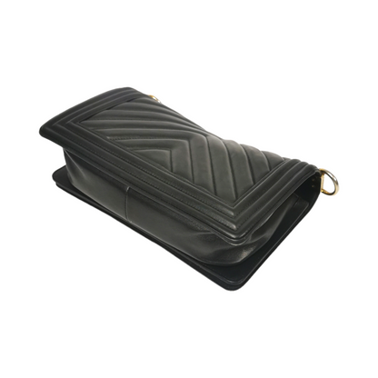 Chanel Boy Medium Black Chevron Lambskin Gold