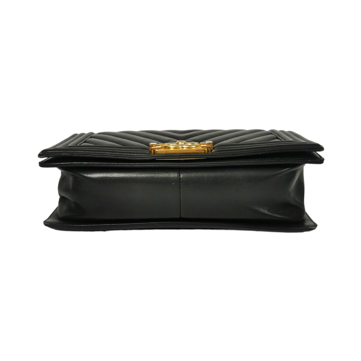 Chanel Boy Medium Black Chevron Lambskin Gold