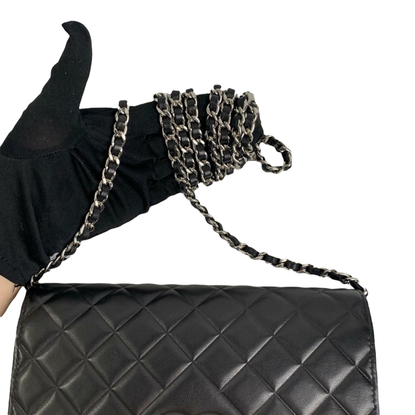 WOC Wallet on Chain Calfskin Black SHW