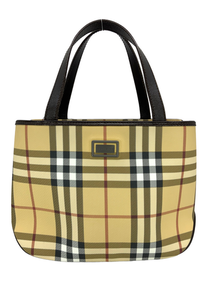 Burberry Nova Check Canvas Small Tote Bag