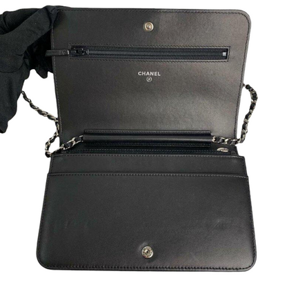 WOC Wallet on Chain Calfskin Black SHW