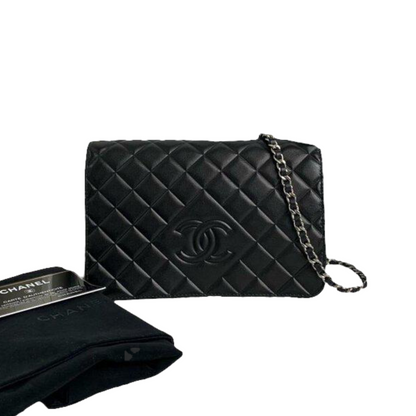 WOC Wallet on Chain Calfskin Black SHW