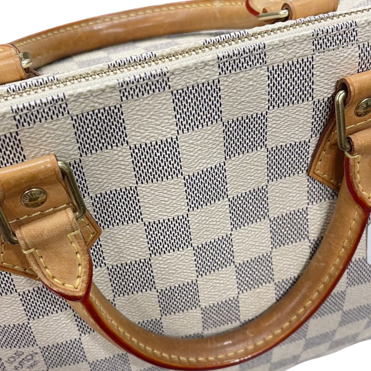 Louis-Vuitton Damier Azur Speedy 35 White GHW