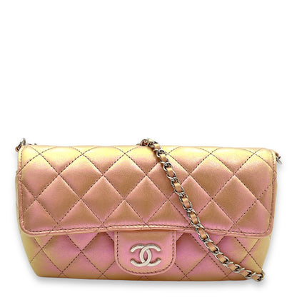 Glasses Crossbody Bag Pink in Calfskin, Silver hardware