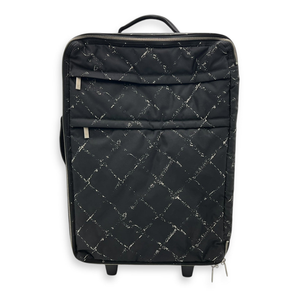 Suitcase Luggage Black in Nylon, Silver hardware