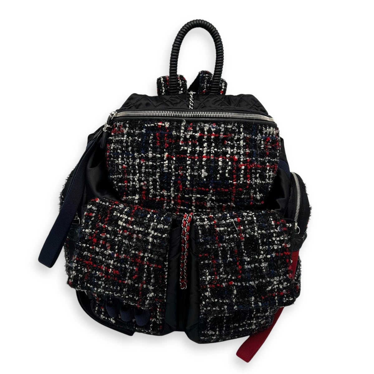 Astronaut  Backpack Multi-colour in Tweed, Silver hardware