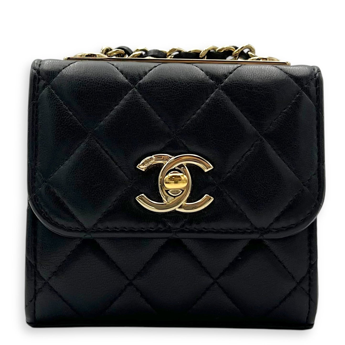 CC Crossbody Bag Black in Lambskin, Gold hardware