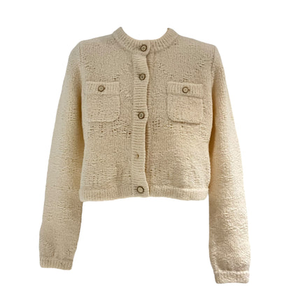 Cream crop igan FR36 cream Ready-To-Wear in Cashmere, Gold hardware