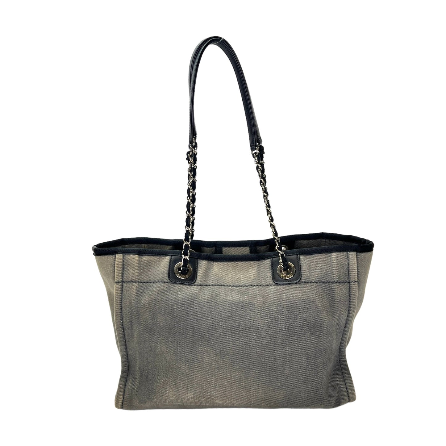 Deauville Medium Sequins Shoulder Bag in Denim, Silver hardware