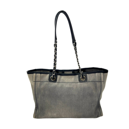 Deauville Medium Sequins Shoulder Bag in Denim, Silver hardware
