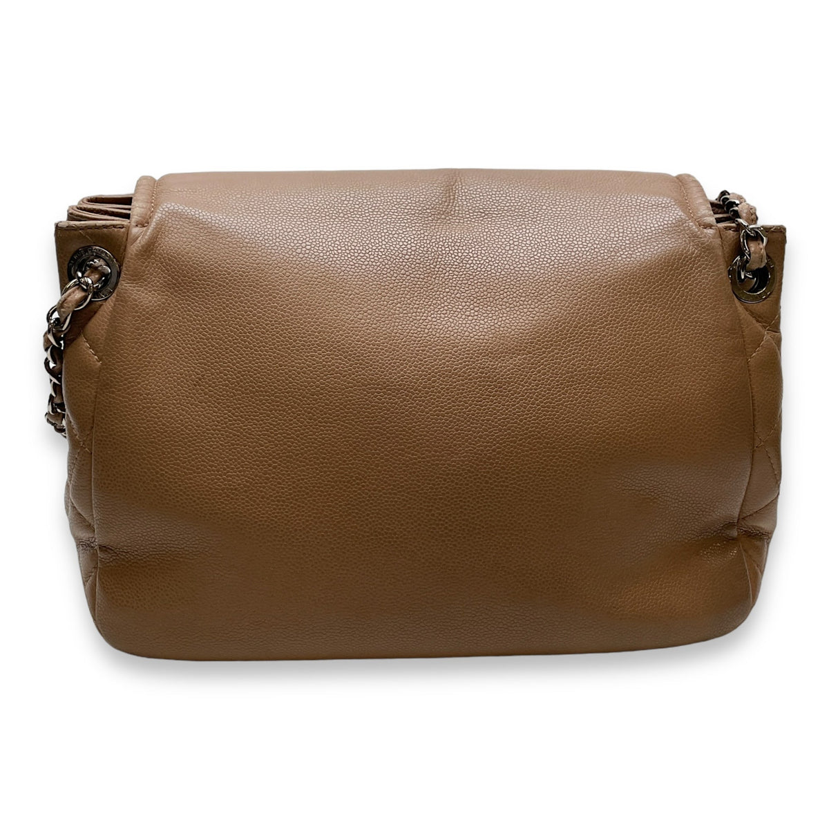 Timeless CC Shoulder Bag Beige in Caviar Leather, Silver hardware