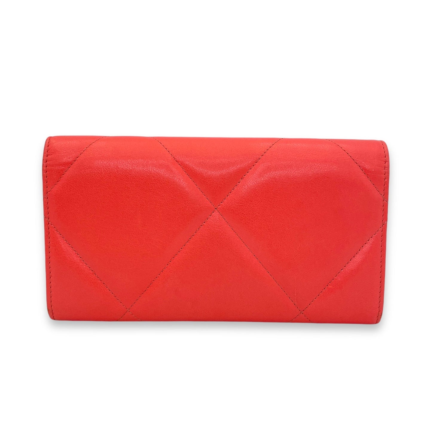 C19 Wallet Coral in Goat Leather, Gold hardware