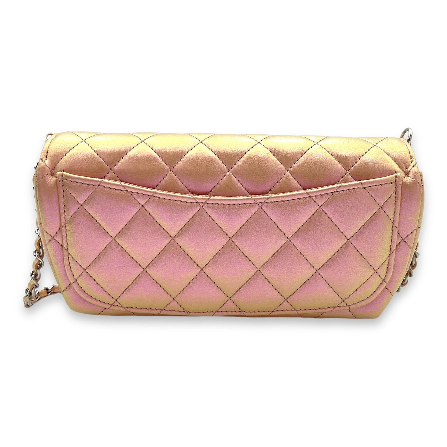 Glasses Crossbody Bag Pink in Calfskin, Silver hardware