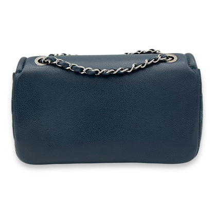 Timeless CC Blue Crossbody Bag in Calfskin, Silver hardware