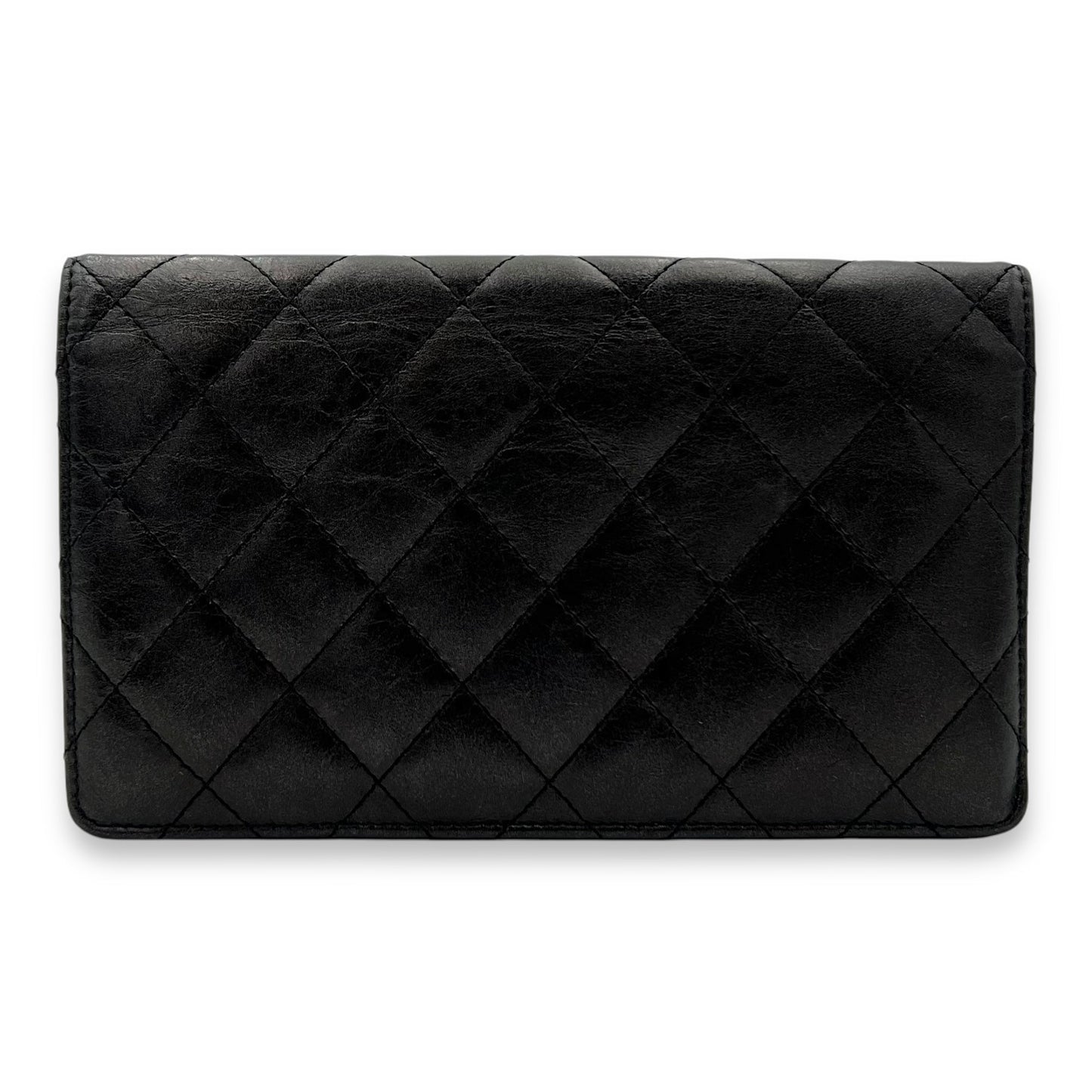 Reissue Wallet Black in Calfskin, Ruthenium hardware