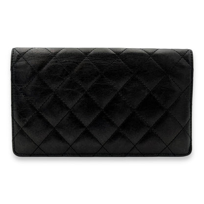 Reissue Wallet Black in Calfskin, Ruthenium hardware