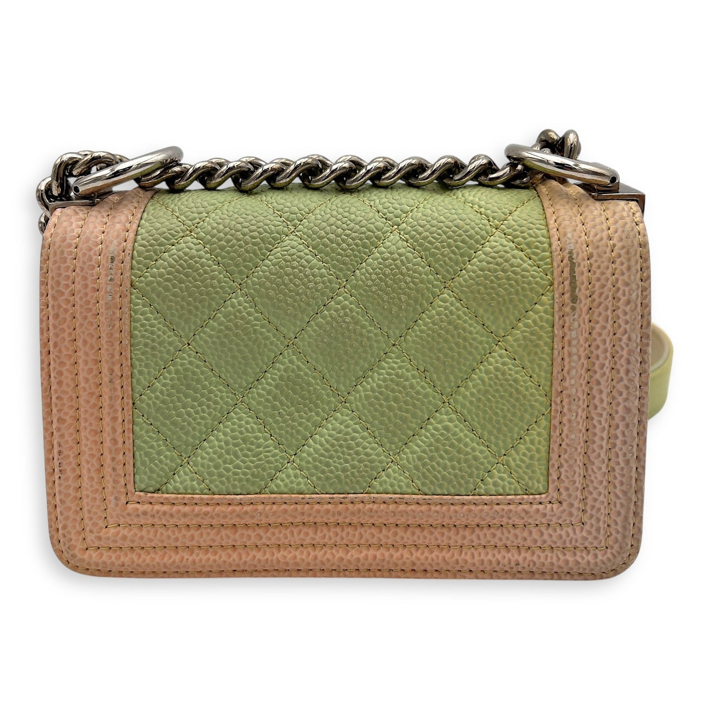 Boy Mini Multi-colour Shoulder Bag in Caviar Leather, Silver hardware