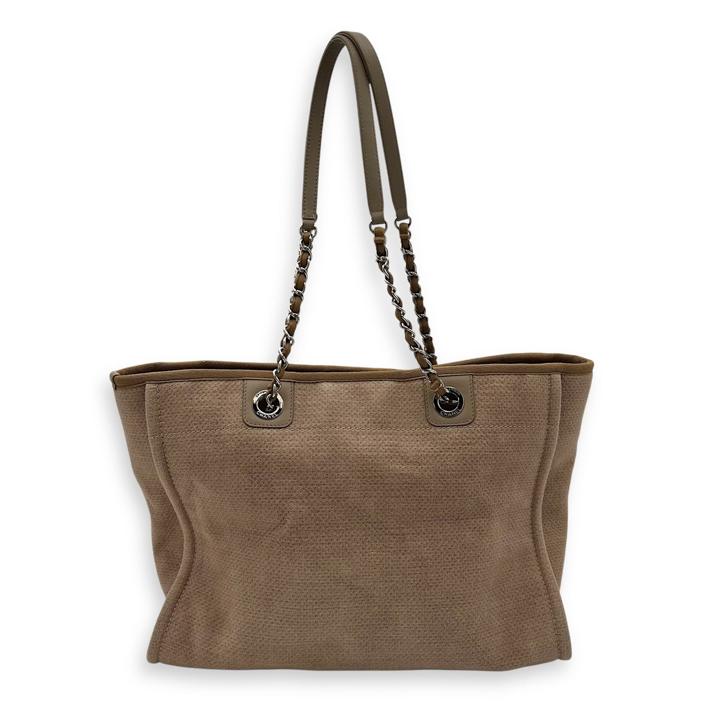Deauville Tote Bag Brown in Canvas, Silver hardware