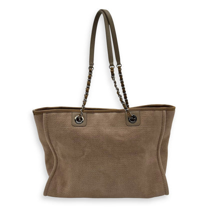 Deauville Tote Bag Brown in Canvas, Silver hardware