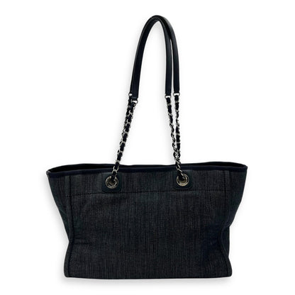 Deauville Small Blue Tote Bag in Denim, Silver hardware