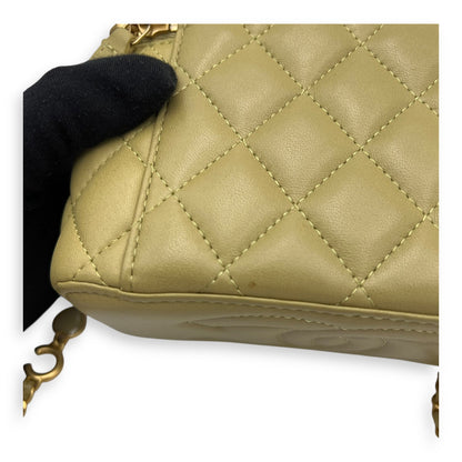 CC Green Vanity Bag in Lambskin, Gold hardware