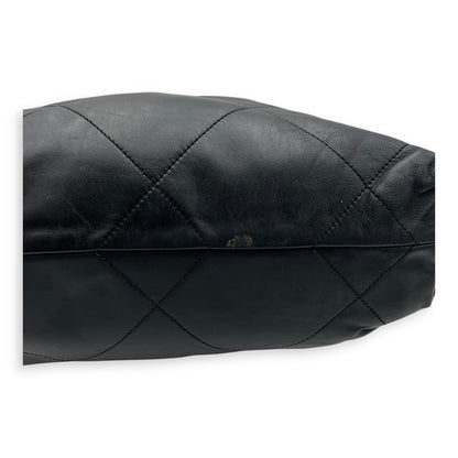 22 Small Black Shoulder Bag in Lambskin, Silver hardware