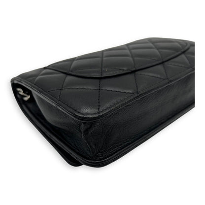 CC Wallet On Chain Black in Lambskin, Silver hardware
