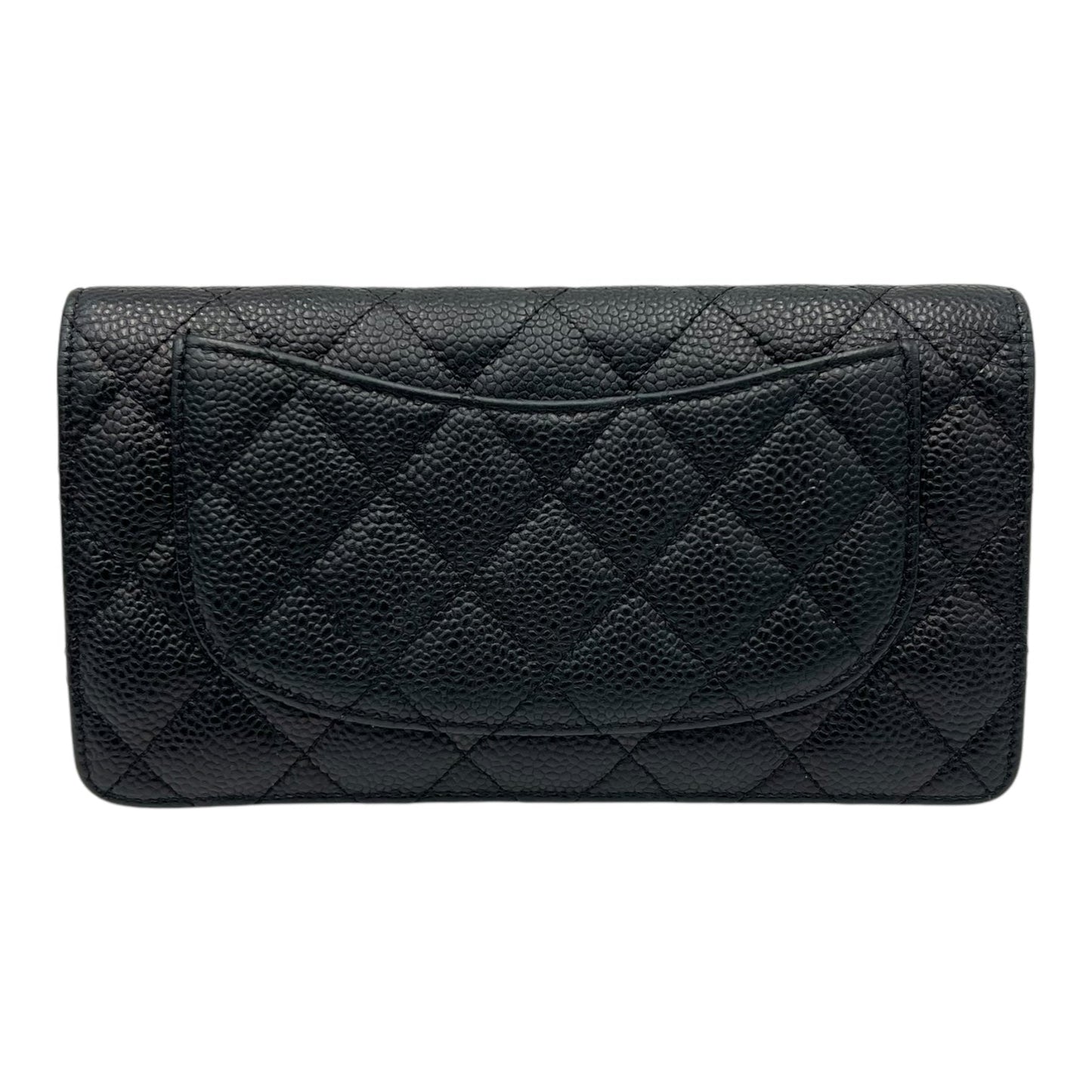 Classic Wallet Black in Caviar Leather, Gold hardware