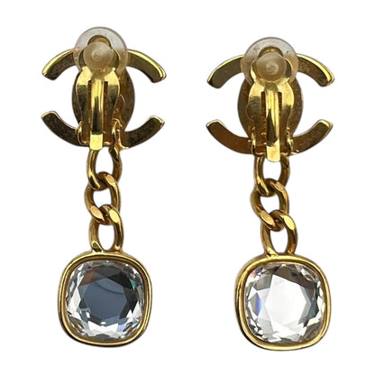Vintage CC Turnlock Dangling Gold Earrings in Others, Gold hardware