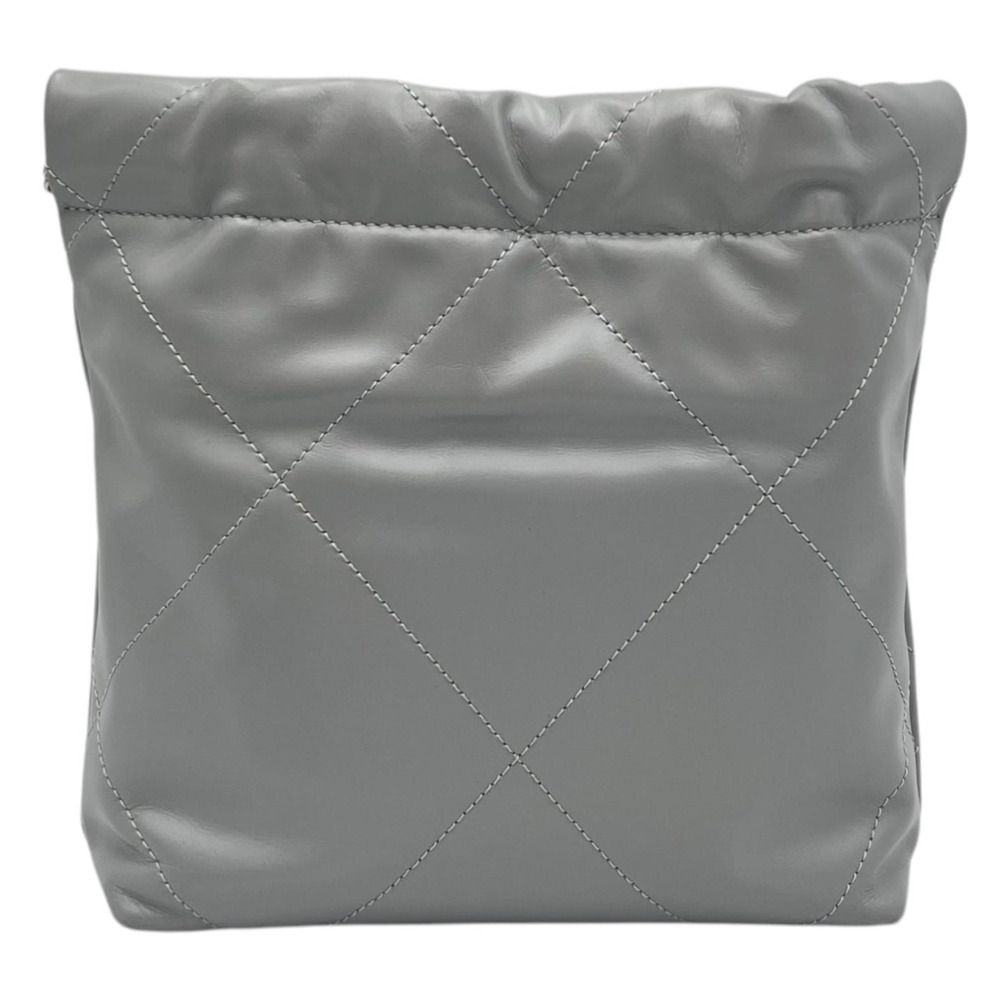22 Tote Crossbody Bag Mini Grey in Calfskin, Silver hardware